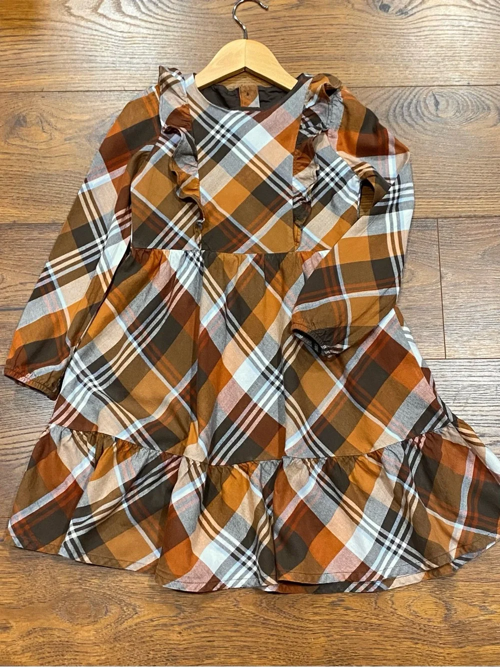 Gymboree Girl’s ‘Montana Mountain’ Brown Plaid Dress and Cowboy Hat Size 6